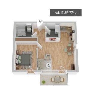 Wohnungstyp 2 Betreutes Wohnen in Verl