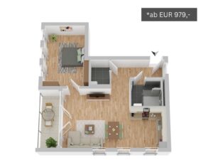 Grundriss Wohnungstyp 1 - Wohnanlage Alsdorf-Kellersberg