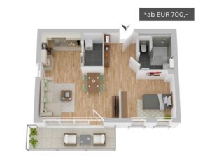 Grundriss Wohnungstyp 10 - Wohnanlage Alsdorf-Kellersberg