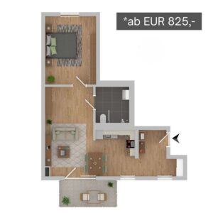 Wohnungstyp 4 in der Wohnanlage Schirmer-Quartier in Jülich