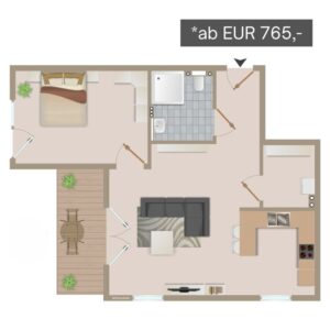 Wohnungsumriss 5 Betreutes Wohnen in Linnich Am Mühlenteich