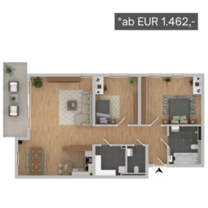 Grundriss Wohnung 4 der Wohnanlage am Fritzbruch