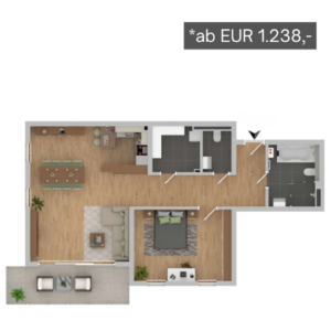 Grundriss Wohnung 5 der Wohnanlage am Fritzbruch