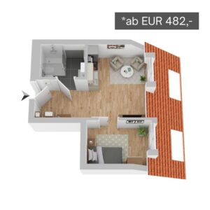 Musterzimmer 2 in der Wohnanlage Am Alten Stadttor in Bad Münstereifel