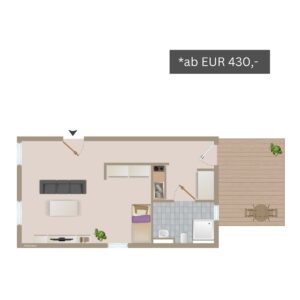 Grundriss Wohnungstyp 2 - Betreutes Wohnen Aldenhoven