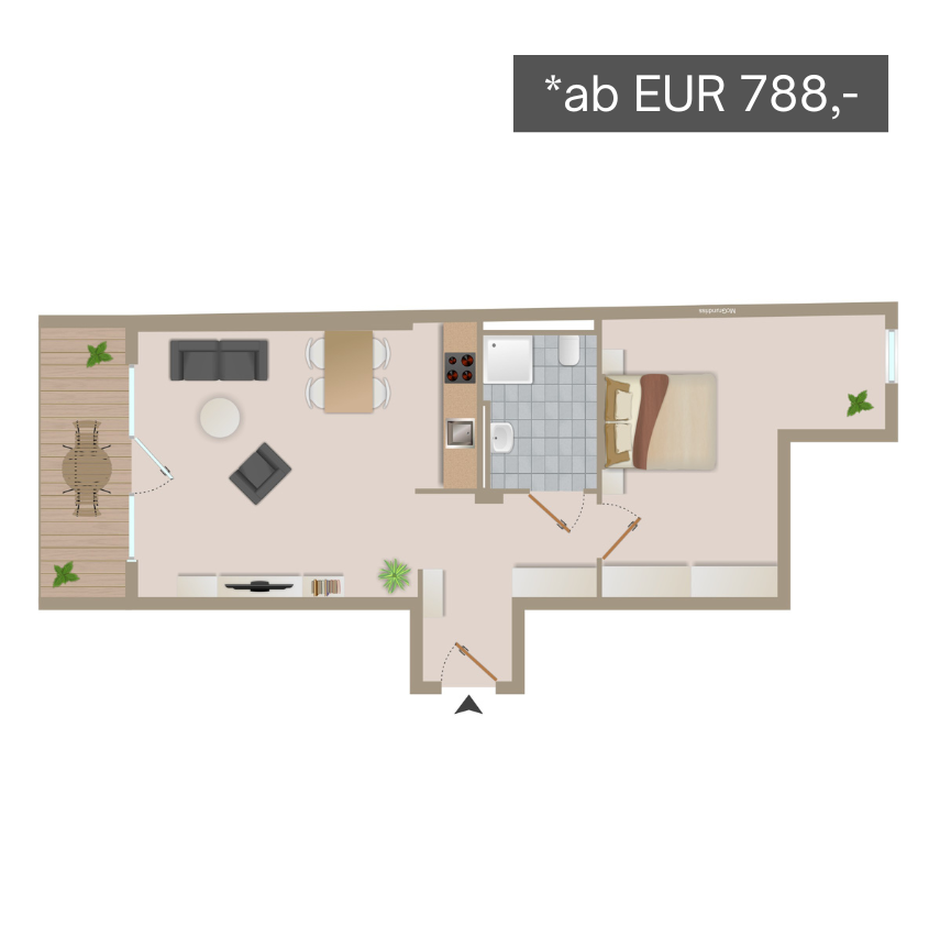 Grundriss Wohnungstyp 4 - Wohnanlage Alsdorf-Stadthalle