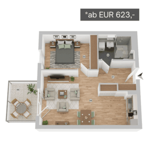 Wohnungstyp 3 im Seniorendomizil Haus Konrad in Senden